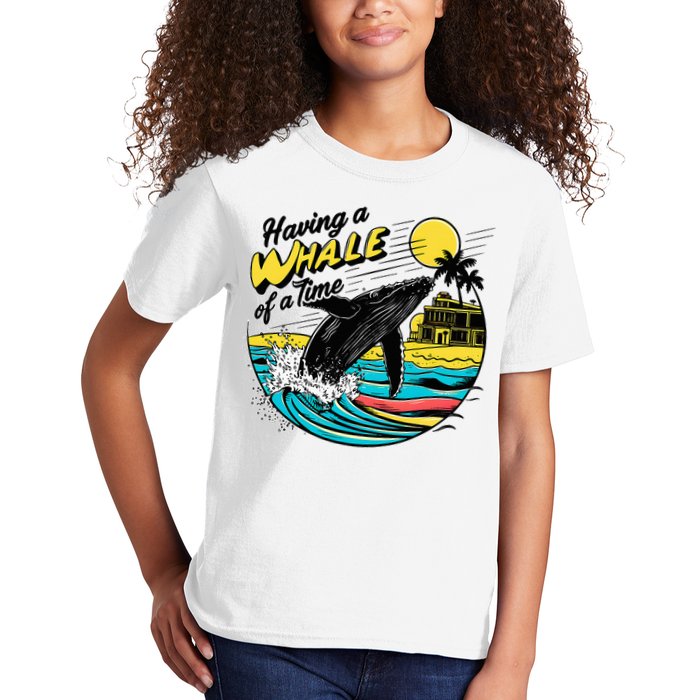 Having A Whale Of A Time Funny Humorous Beach Kids T-Shirt
