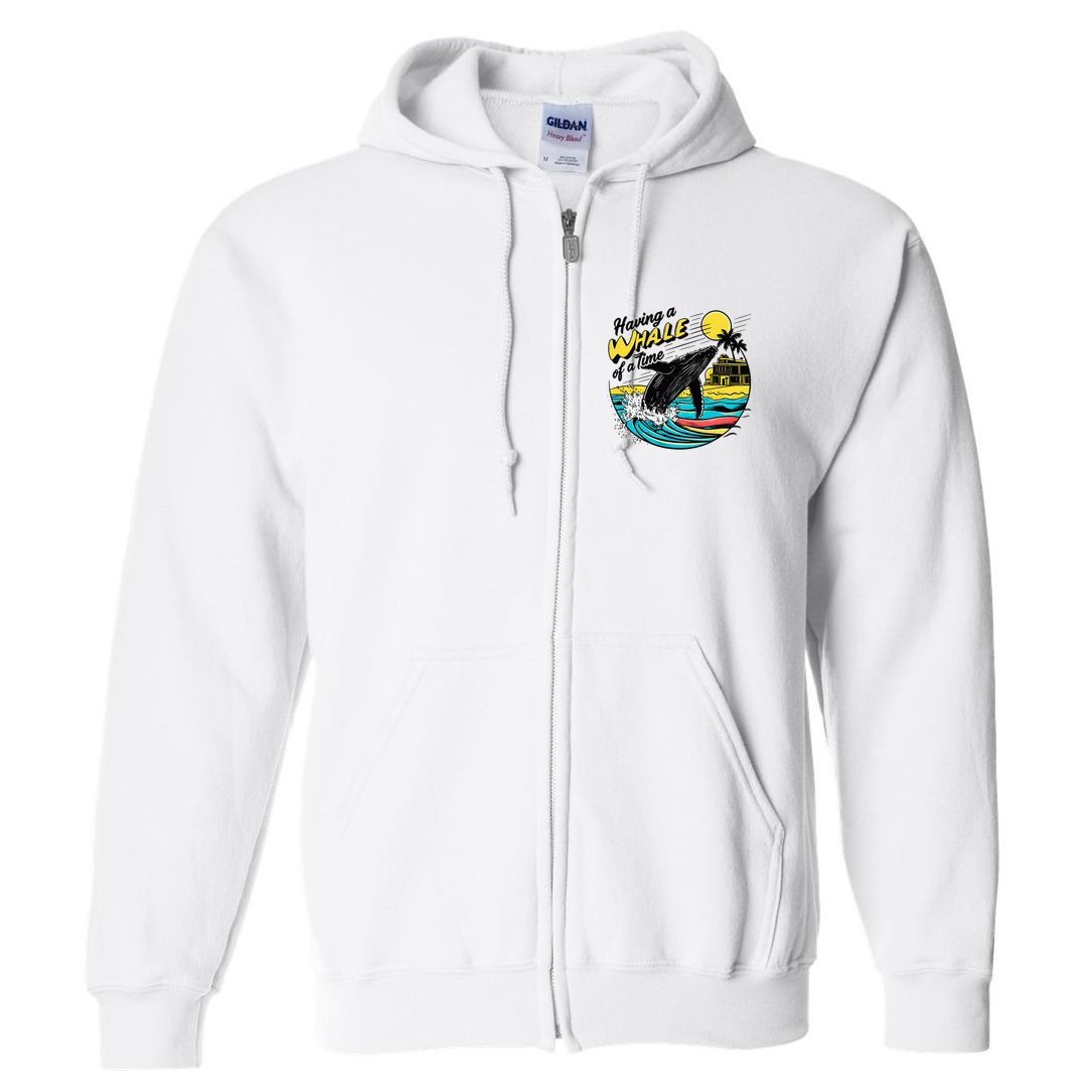 Having A Whale Of A Time Funny Humorous Beach Full Zip Hoodie