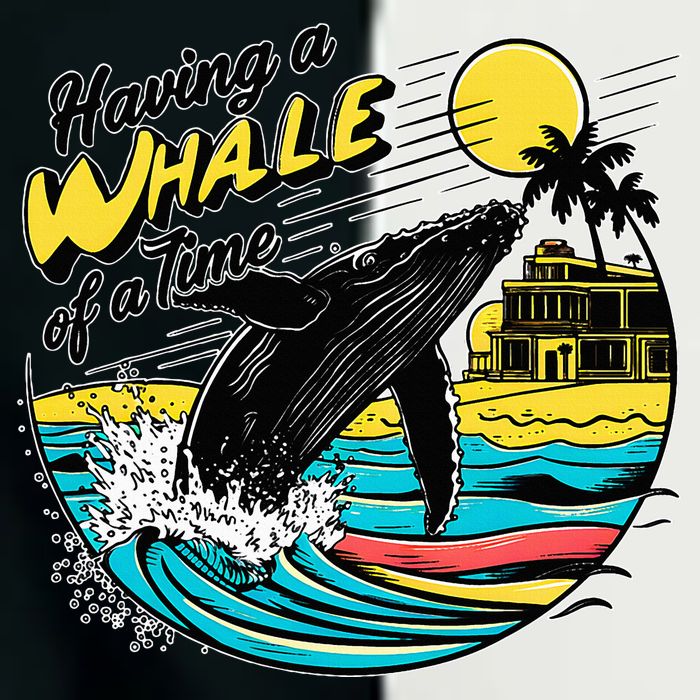 Having A Whale Of A Time Funny Humorous Beach Infant Baby Jersey Bodysuit