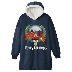 Husband And Wife Fishing Partner Family Matching Christmas Meaningful Gift Hooded Wearable Blanket