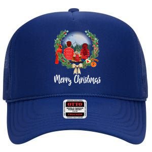 Husband And Wife Fishing Partner Family Matching Christmas Gift High Crown Mesh Back Trucker Hat