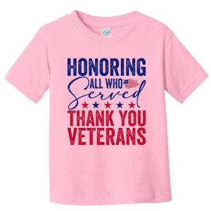 Honoring All Who Served Thank You Toddler T-Shirt