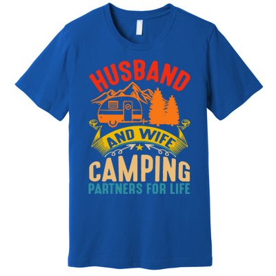 Husband And Wife Camping Partners For Life Camper Camping Gift Premium T-Shirt