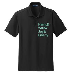 Harris And Walz And Joy And Liberty Dry Zone Grid Polo