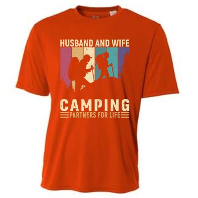 Husband And Wife Camping Partners For Life Funny Gift Cooling Performance Crew T-Shirt