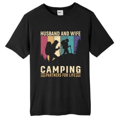 Husband And Wife Camping Partners For Life Funny Gift Tall Fusion ChromaSoft Performance T-Shirt