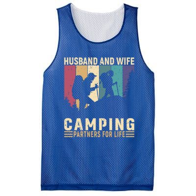 Husband And Wife Camping Partners For Life Funny Gift Mesh Reversible Basketball Jersey Tank