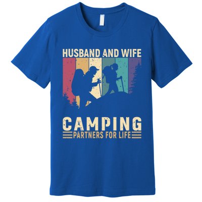 Husband And Wife Camping Partners For Life Funny Gift Premium T-Shirt