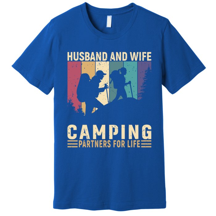 Husband And Wife Camping Partners For Life Funny Gift Premium T-Shirt