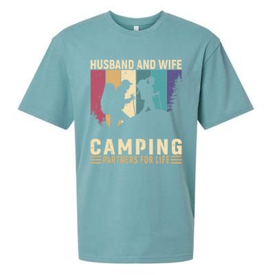 Husband And Wife Camping Partners For Life Funny Gift Sueded Cloud Jersey T-Shirt