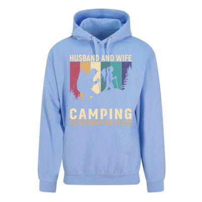 Husband And Wife Camping Partners For Life Funny Gift Unisex Surf Hoodie