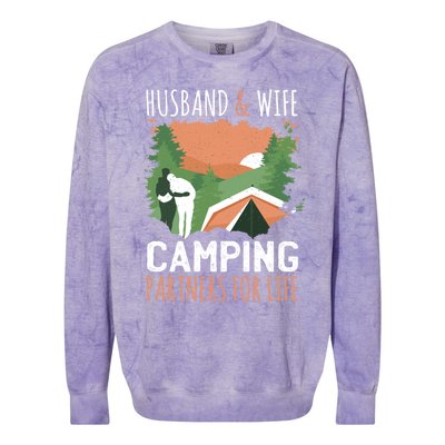 Husband And Wife Camping Partners For Life Meaningful Gift Colorblast Crewneck Sweatshirt