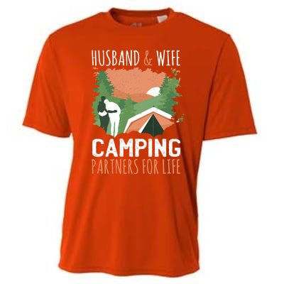 Husband And Wife Camping Partners For Life Meaningful Gift Cooling Performance Crew T-Shirt