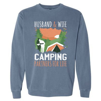 Husband And Wife Camping Partners For Life Meaningful Gift Garment-Dyed Sweatshirt