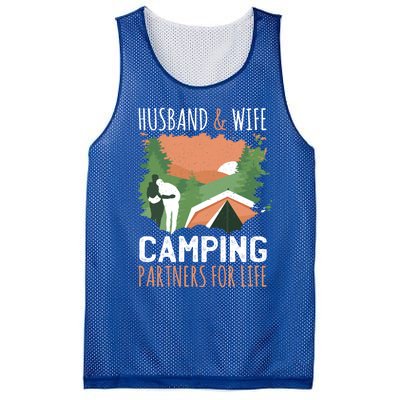 Husband And Wife Camping Partners For Life Meaningful Gift Mesh Reversible Basketball Jersey Tank