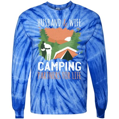 Husband And Wife Camping Partners For Life Meaningful Gift Tie-Dye Long Sleeve Shirt