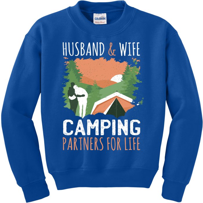 Husband And Wife Camping Partners For Life Meaningful Gift Kids Sweatshirt