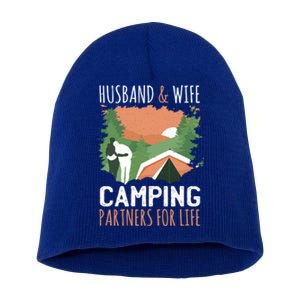 Husband And Wife Camping Partners For Life Meaningful Gift Short Acrylic Beanie