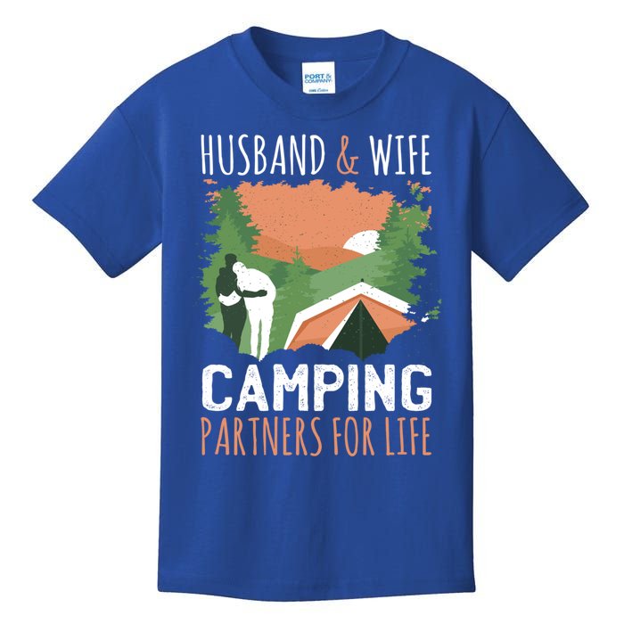 Husband And Wife Camping Partners For Life Meaningful Gift Kids T-Shirt