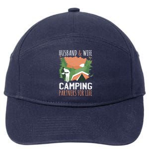 Husband And Wife Camping Partners For Life Meaningful Gift 7-Panel Snapback Hat