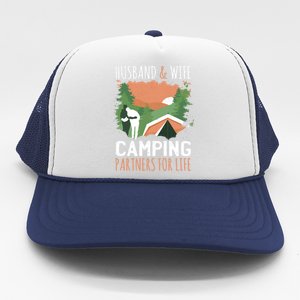 Husband And Wife Camping Partners For Life Meaningful Gift Trucker Hat