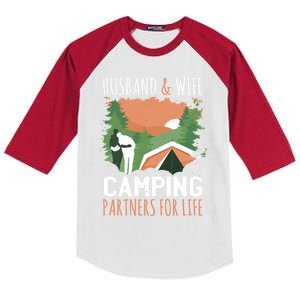 Husband And Wife Camping Partners For Life Meaningful Gift Kids Colorblock Raglan Jersey