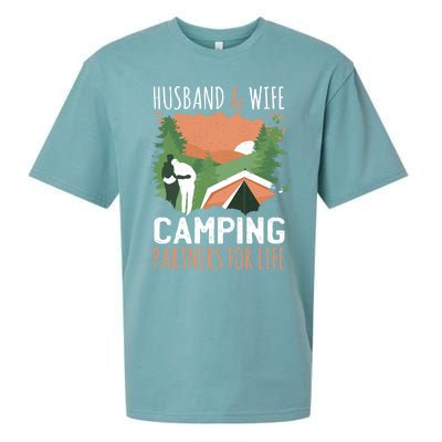 Husband And Wife Camping Partners For Life Meaningful Gift Sueded Cloud Jersey T-Shirt