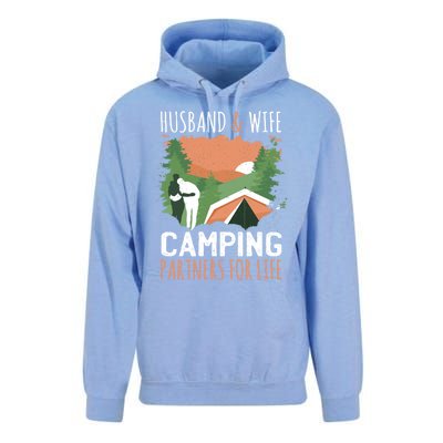 Husband And Wife Camping Partners For Life Meaningful Gift Unisex Surf Hoodie