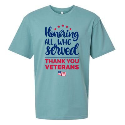 Honoring All Who Served Thank You Veterans Day Sueded Cloud Jersey T-Shirt