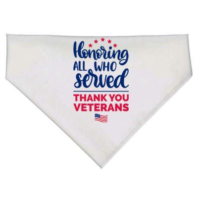 Honoring All Who Served Thank You Veterans Day USA-Made Doggie Bandana