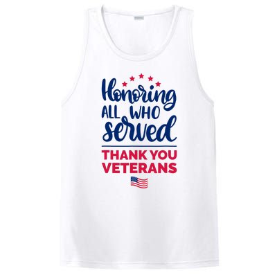 Honoring All Who Served Thank You Veterans Day PosiCharge Competitor Tank