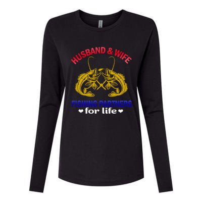 Husband And Wife Fishing Partners For Life Fish Funny Gift Womens Cotton Relaxed Long Sleeve T-Shirt