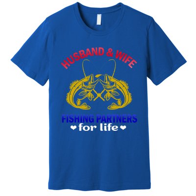 Husband And Wife Fishing Partners For Life Fish Funny Gift Premium T-Shirt