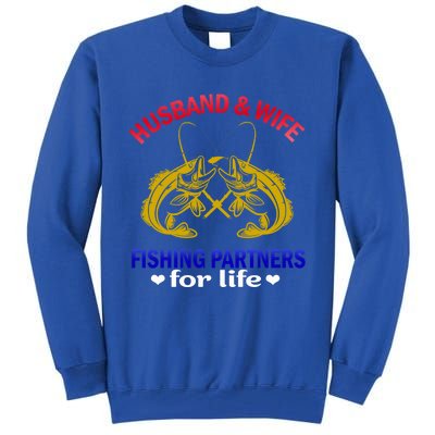 Husband And Wife Fishing Partners For Life Fish Funny Gift Tall Sweatshirt