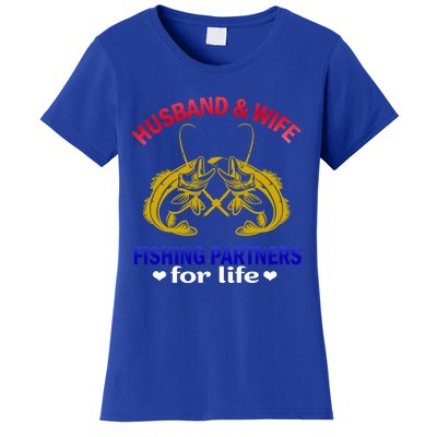 Husband And Wife Fishing Partners For Life Fish Funny Gift Women's T-Shirt