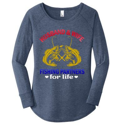 Husband And Wife Fishing Partners For Life Fish Funny Gift Women's Perfect Tri Tunic Long Sleeve Shirt