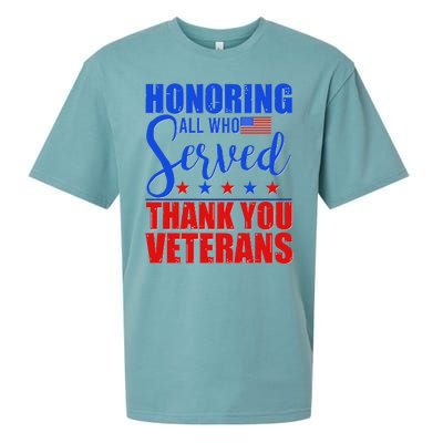 Honoring All Who Served Thank You Veterans Sueded Cloud Jersey T-Shirt