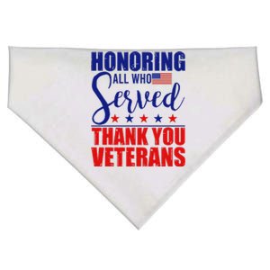 Honoring All Who Served Thank You Veterans USA-Made Doggie Bandana