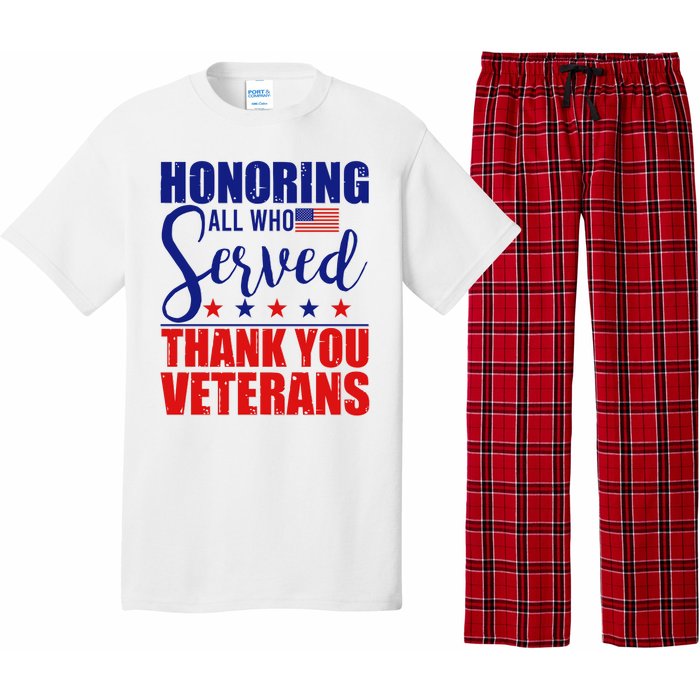 Honoring All Who Served Thank You Veterans Pajama Set