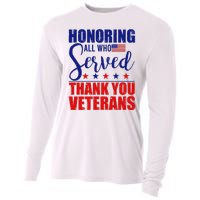 Honoring All Who Served Thank You Veterans Cooling Performance Long Sleeve Crew