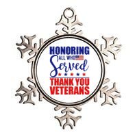 Honoring All Who Served Thank You Veterans Metallic Star Ornament