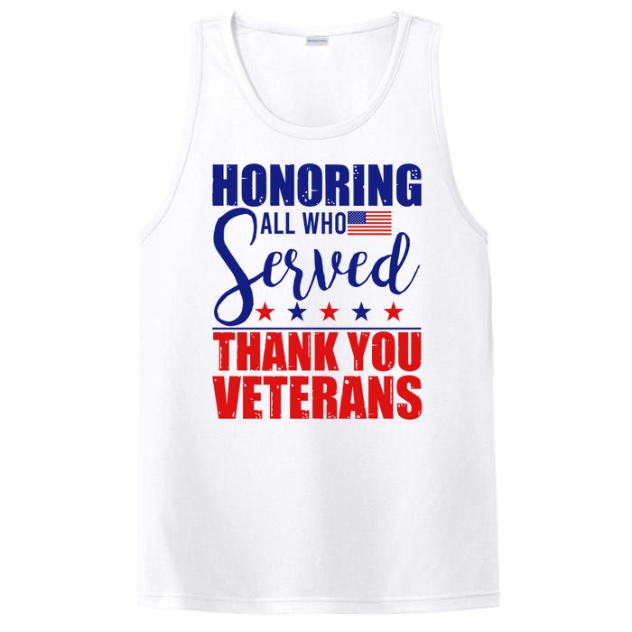 Honoring All Who Served Thank You Veterans PosiCharge Competitor Tank