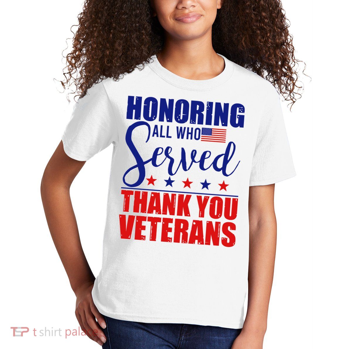Honoring All Who Served Thank You Veterans Kids T-Shirt