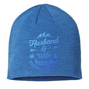 Husband And Wife Camping Partners For Life Gift Sustainable Beanie