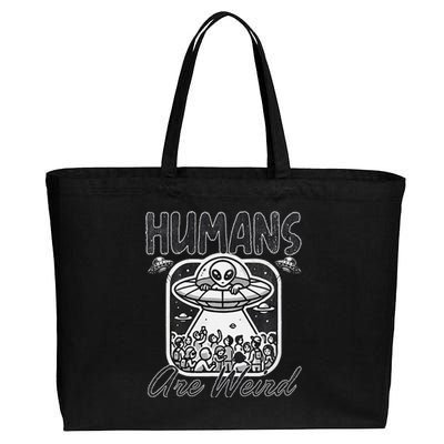 Humans Are Weird Alien Saying Crowded People Cotton Canvas Jumbo Tote