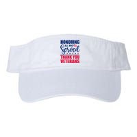 Honoring All Who Served Thank You Veterans Day American Flag Valucap Bio-Washed Visor