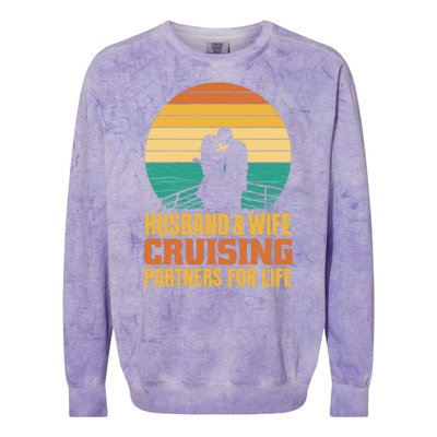 Husband And Wife Cruising Partners For Life Colorblast Crewneck Sweatshirt