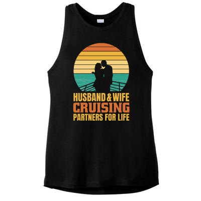 Husband And Wife Cruising Partners For Life Ladies PosiCharge Tri-Blend Wicking Tank