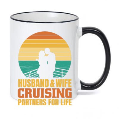 Husband And Wife Cruising Partners For Life 11oz Black Color Changing Mug