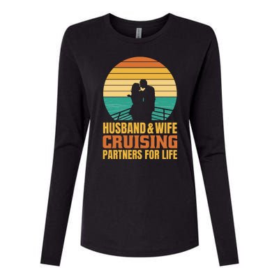 Husband And Wife Cruising Partners For Life Womens Cotton Relaxed Long Sleeve T-Shirt